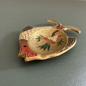 Vintage brass trinket ring tray
